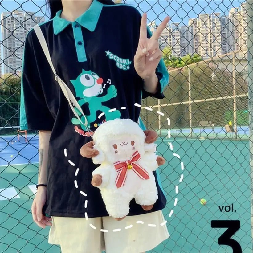 3D Kawaii Ram Sheep Crossbody Handbag for Cosparty - Cosparty