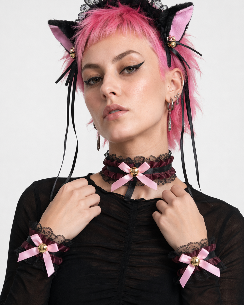 Neko Kitty Cat Complete Set with Headband, Collar, and Bracelets 13