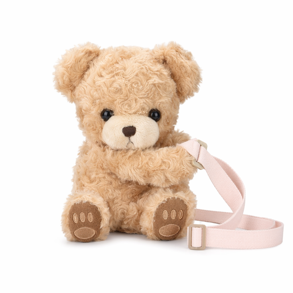 Fluffy Teddy Bear Crossbody Messenger Bag for Cosparty Fun 30cm Bear