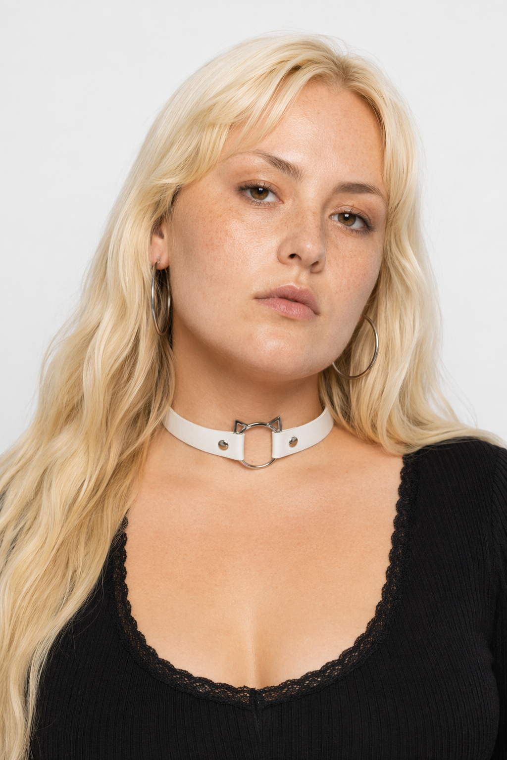 Kawaii Neko Cat Choker Necklace in Candy Colors White