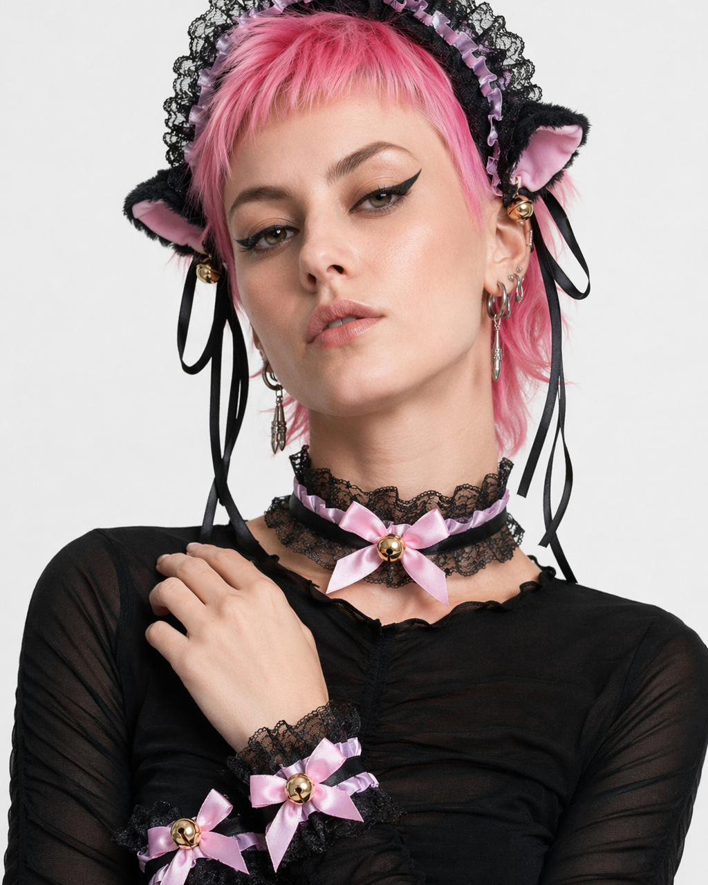 Neko Kitty Cat Complete Set with Headband, Collar, and Bracelets 8