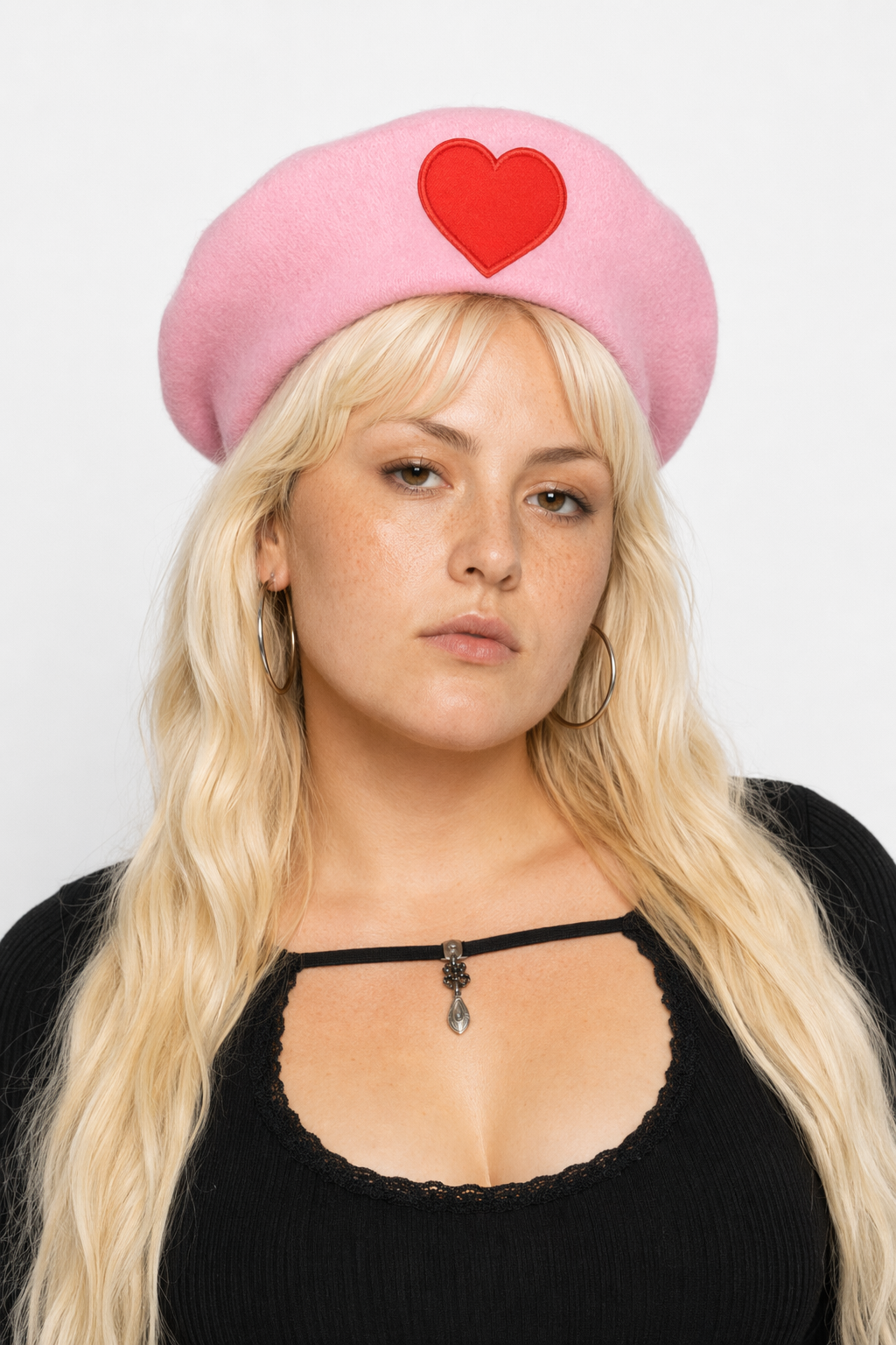 Pink Menhera Nurse Beret for Kawaii Fashion Enthusiasts Pink Heart