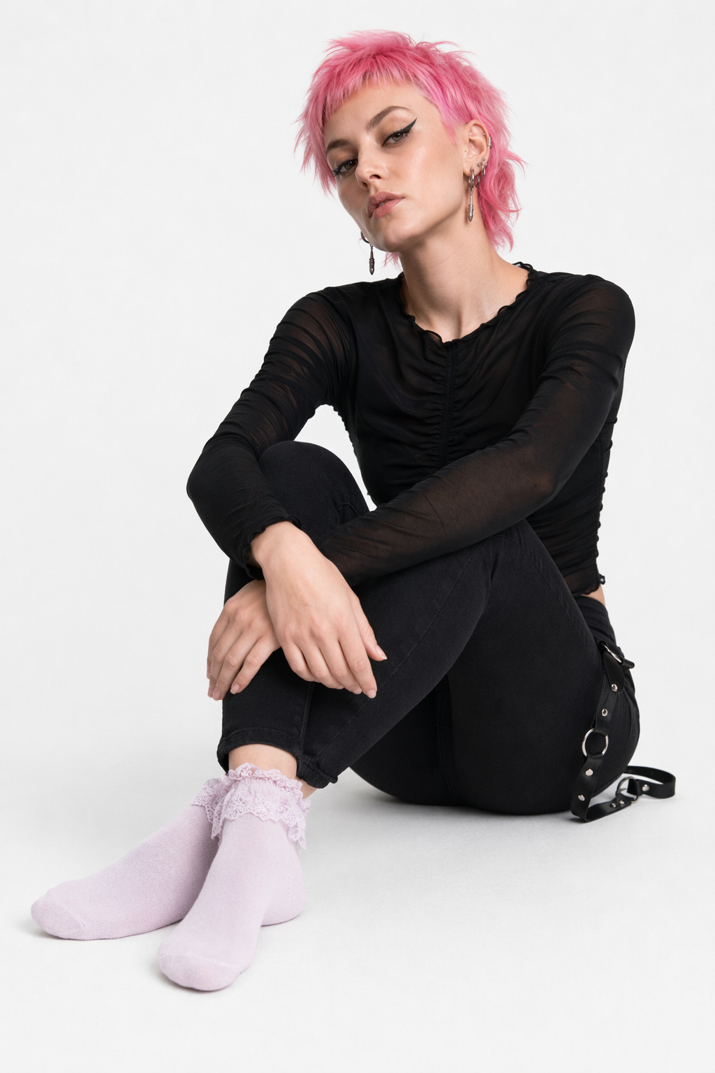 Ruffled Trim Ankle Socks for a Cute and Flirty Touch Lavender