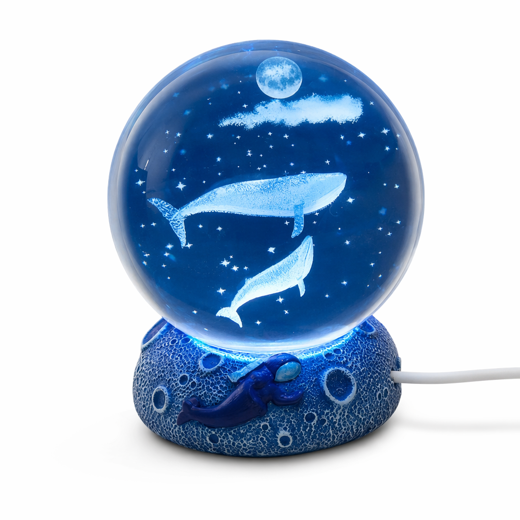 LED Aquamarine Life Snowglobe for Enchanting Underwater Ambiance Whale