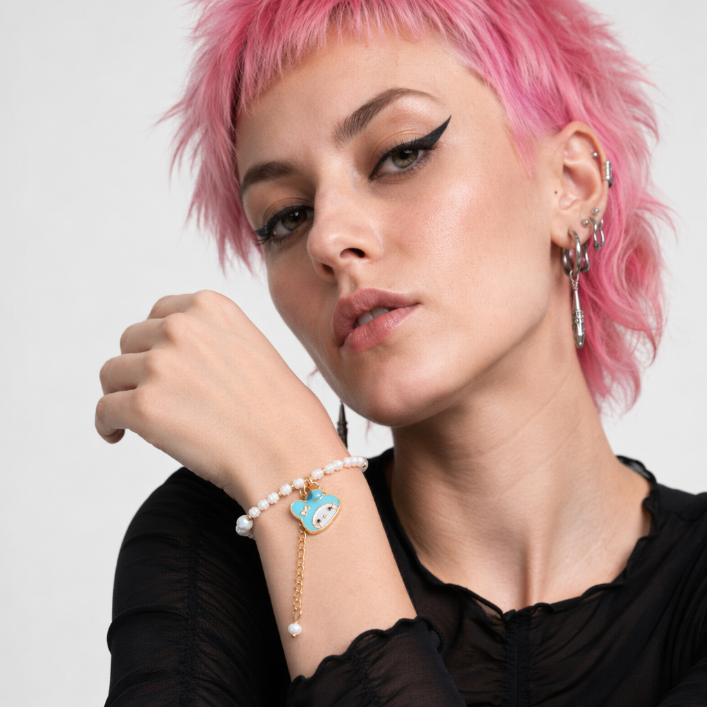 Kawaii Beaded Bracelets Inspired by Sanrio Characters Blue Chain Melody