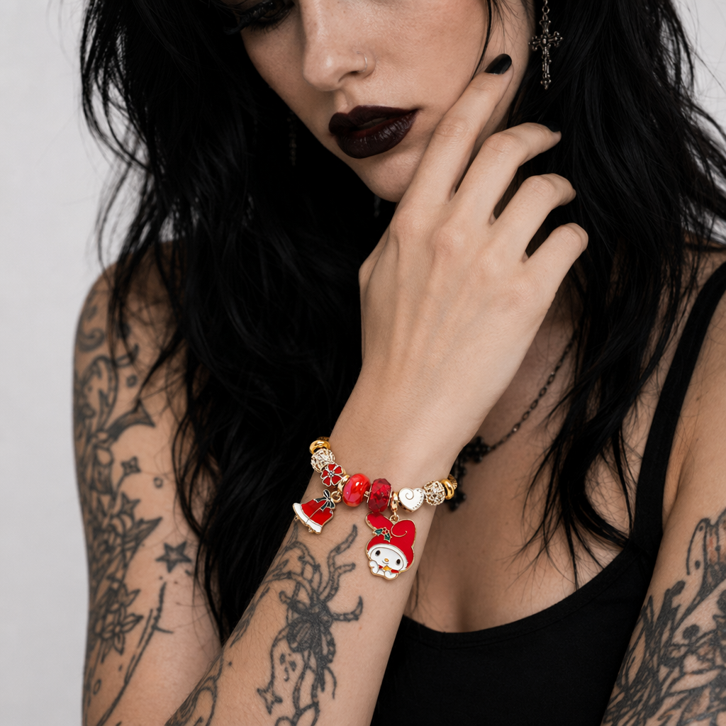 Holiday Character Bangle Beaded Bracelets Featuring Kawaii Designs Cinna
