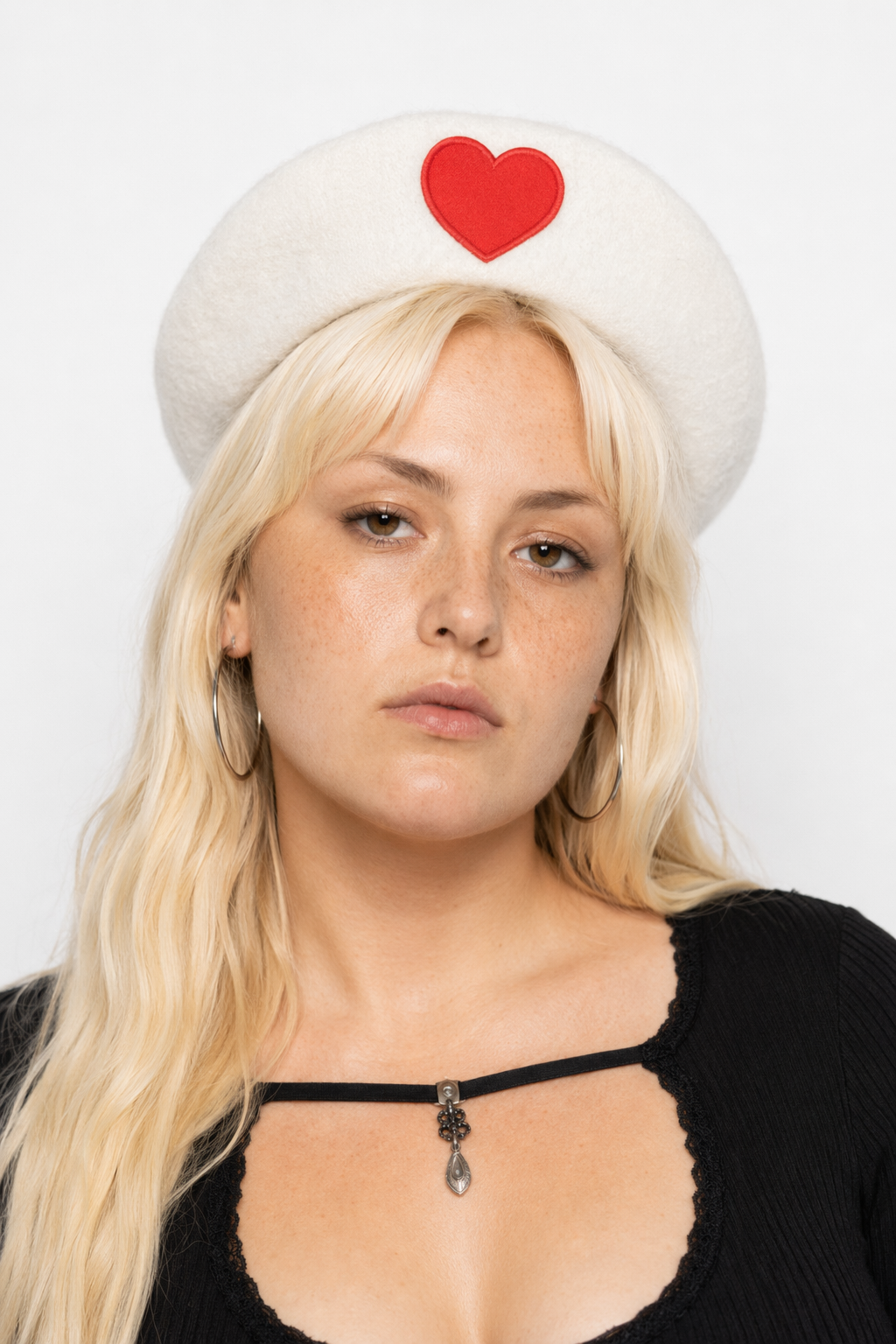 Pink Menhera Nurse Beret for Kawaii Fashion Enthusiasts White Heart