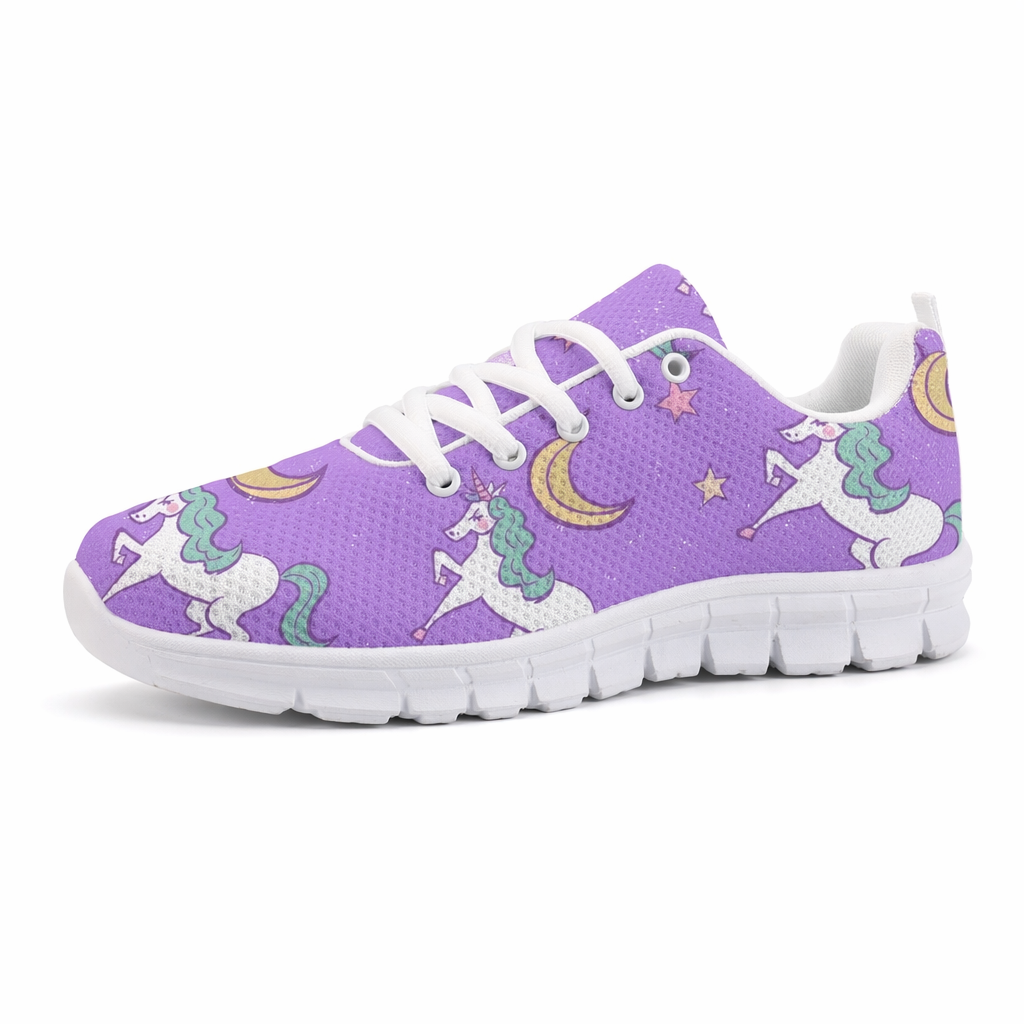 Rainbow Unicorn Running Shoes in Candy Colors Purple Unicorns