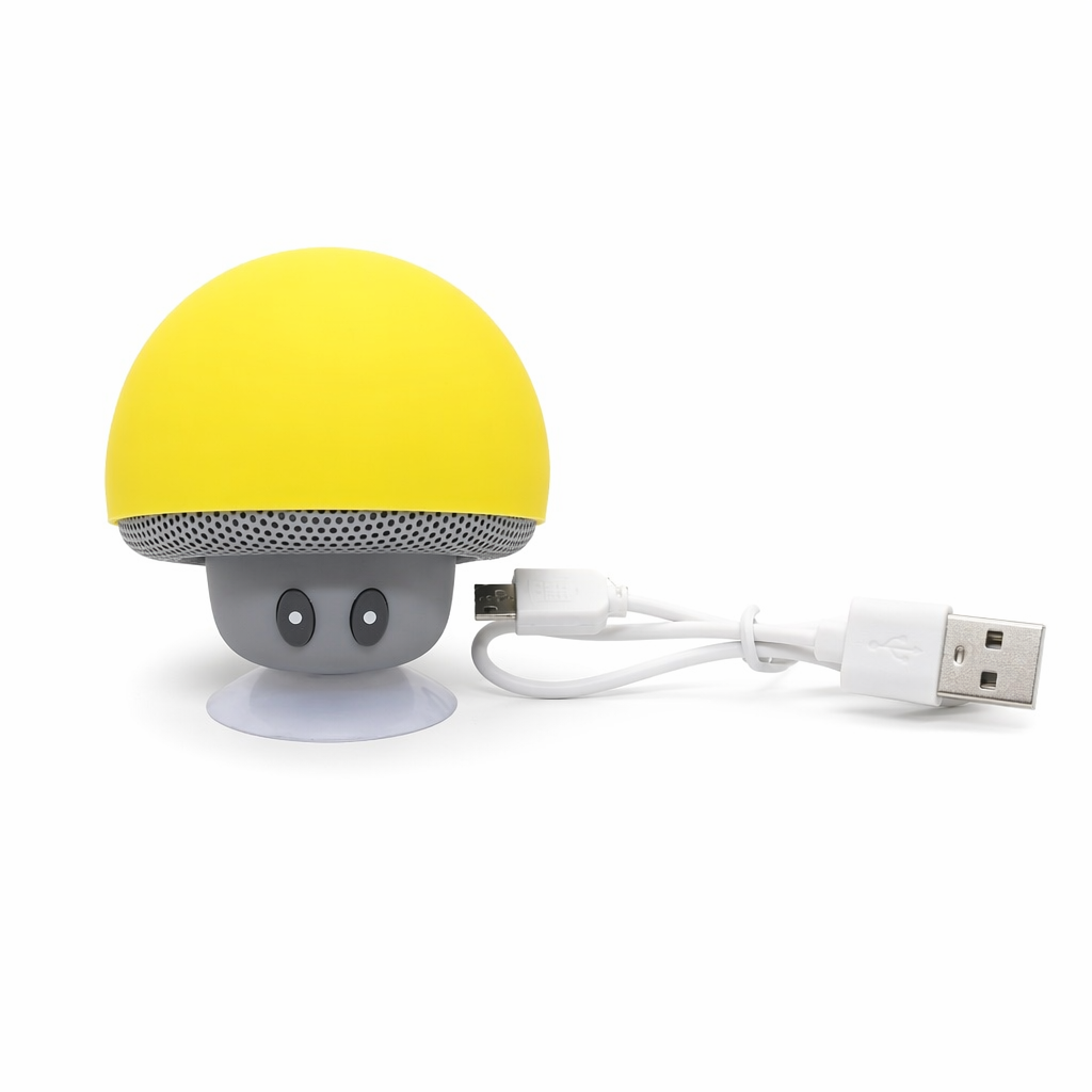 Portable Bluetooth Speaker with Suction Cup and Built-in Microphone Yellow