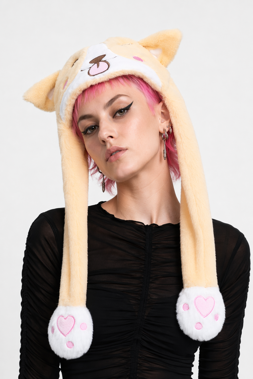 Fuzzy Puppy Hat with Spinning Ears for Winter Warmth Puppy