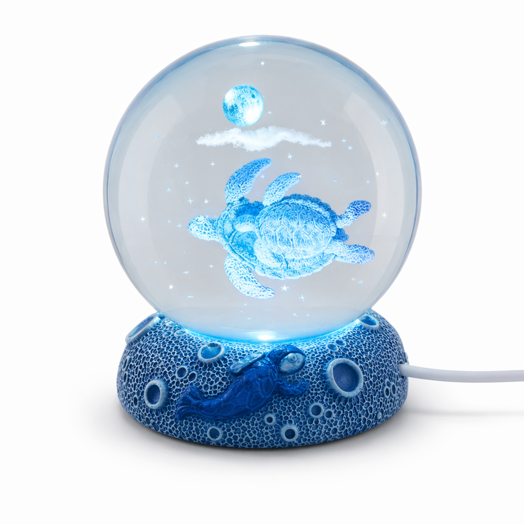 LED Aquamarine Life Snowglobe for Enchanting Underwater Ambiance Turtle