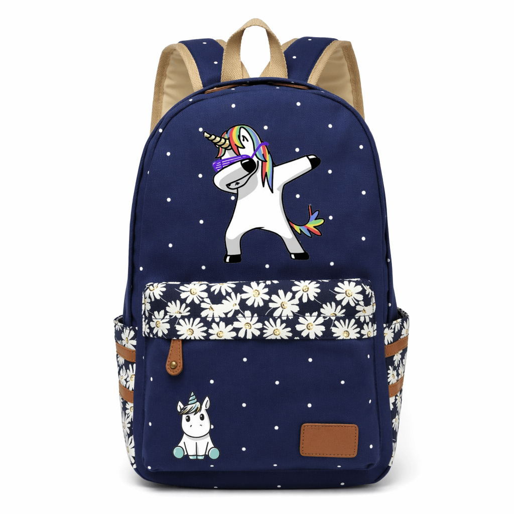 Kawaii Everyday Backpack in Various Styles and Colors Navy Blue 2