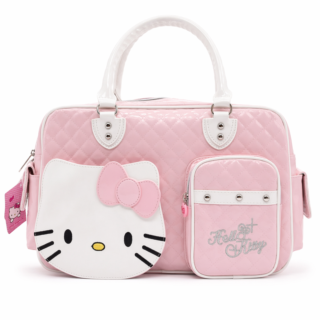 Hello Kitty Large Size Duffle Bag in Vegan Leather Options Pink