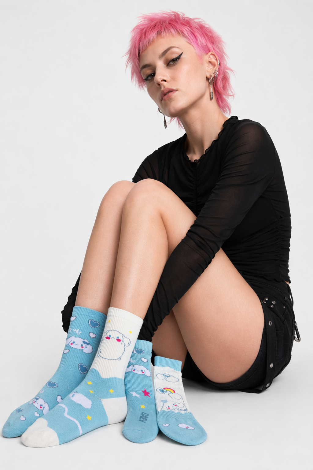 Sweet Puppy Sock Sets for Kawaii Enthusiasts 5pcs Set 4