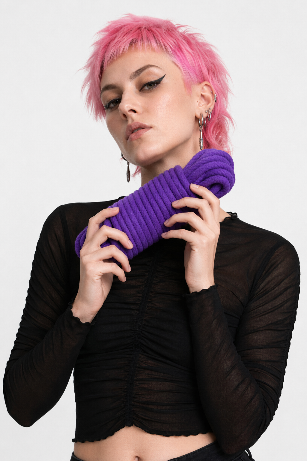 High-Quality Cotton Shibari Rope for Bondage Aesthetic Photoshoots 5m Purple