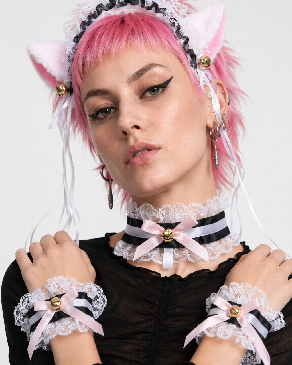 Neko Kitty Cat Complete Set with Headband, Collar, and Bracelets 2