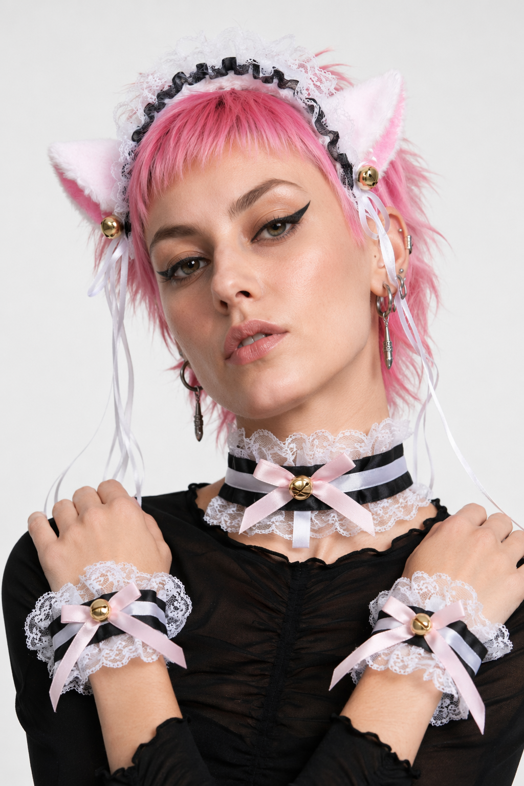 Neko Kitty Cat Complete Set with Headband, Collar, and Bracelets 2