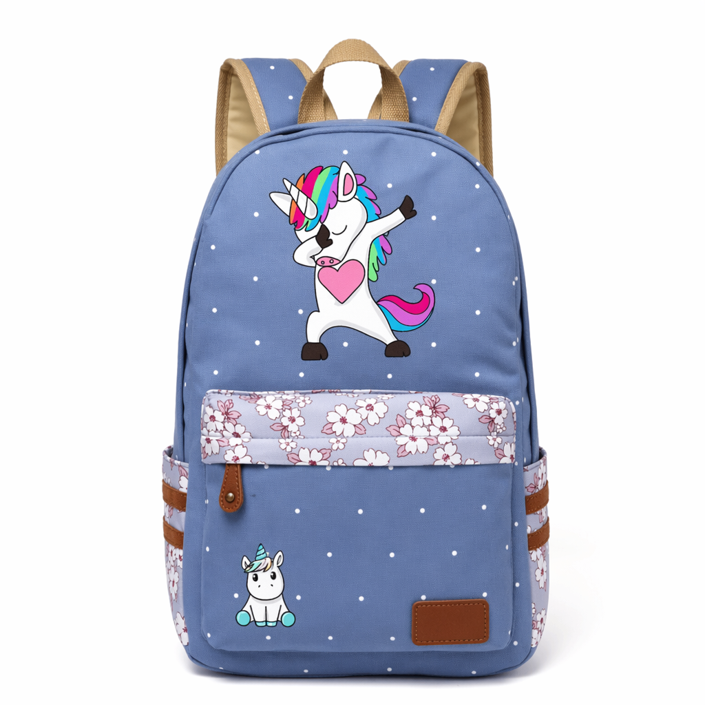 Kawaii Everyday Backpack in Various Styles and Colors Blue 2