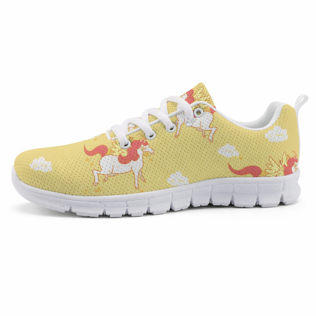 Rainbow Unicorn Running Shoes in Candy Colors Yellow Unicorns
