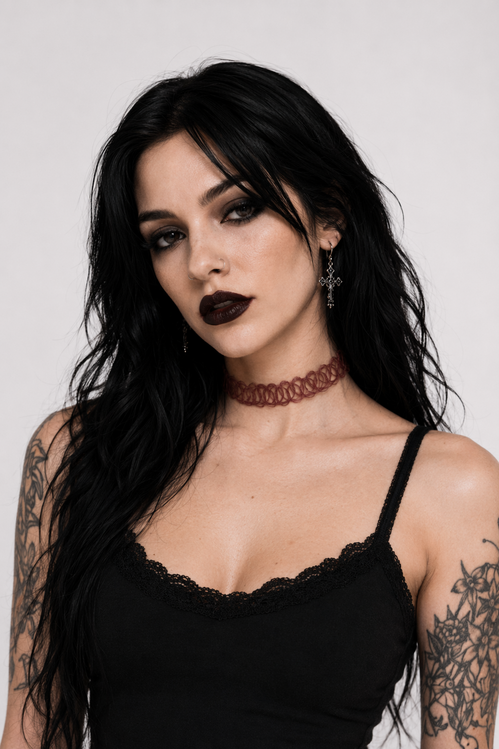 Classic 90s Inspired Choker Necklace in Various Colors Brown