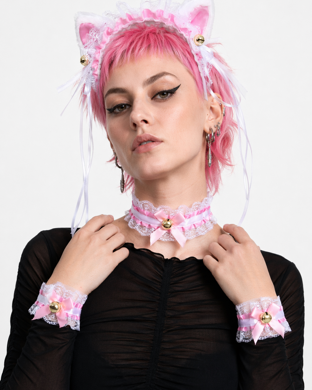 Neko Kitty Cat Complete Set with Headband, Collar, and Bracelets 1