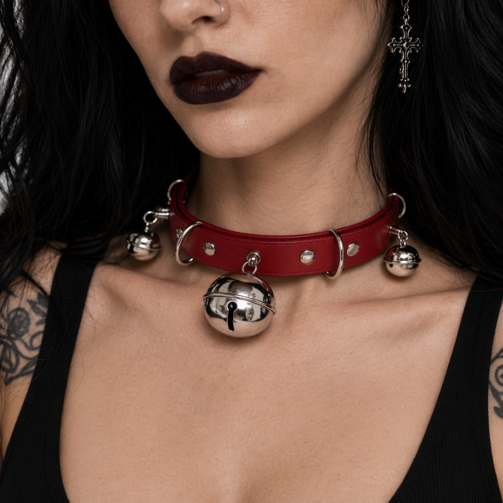Gorgeous Bell Collar Inspired by Neko Cosplay Culture Red