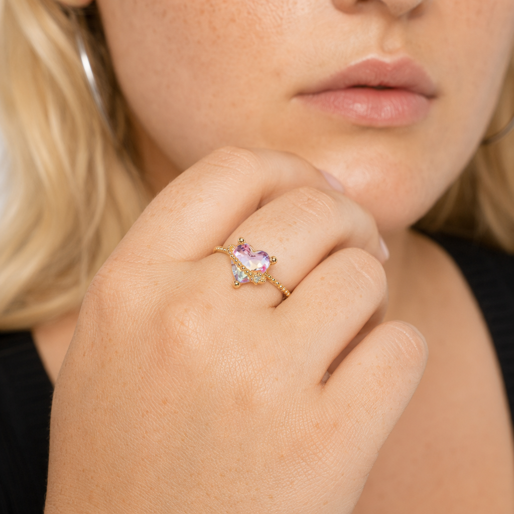 Kawaii Babydoll Rings for Whimsical Stacking and Playful Style Heart