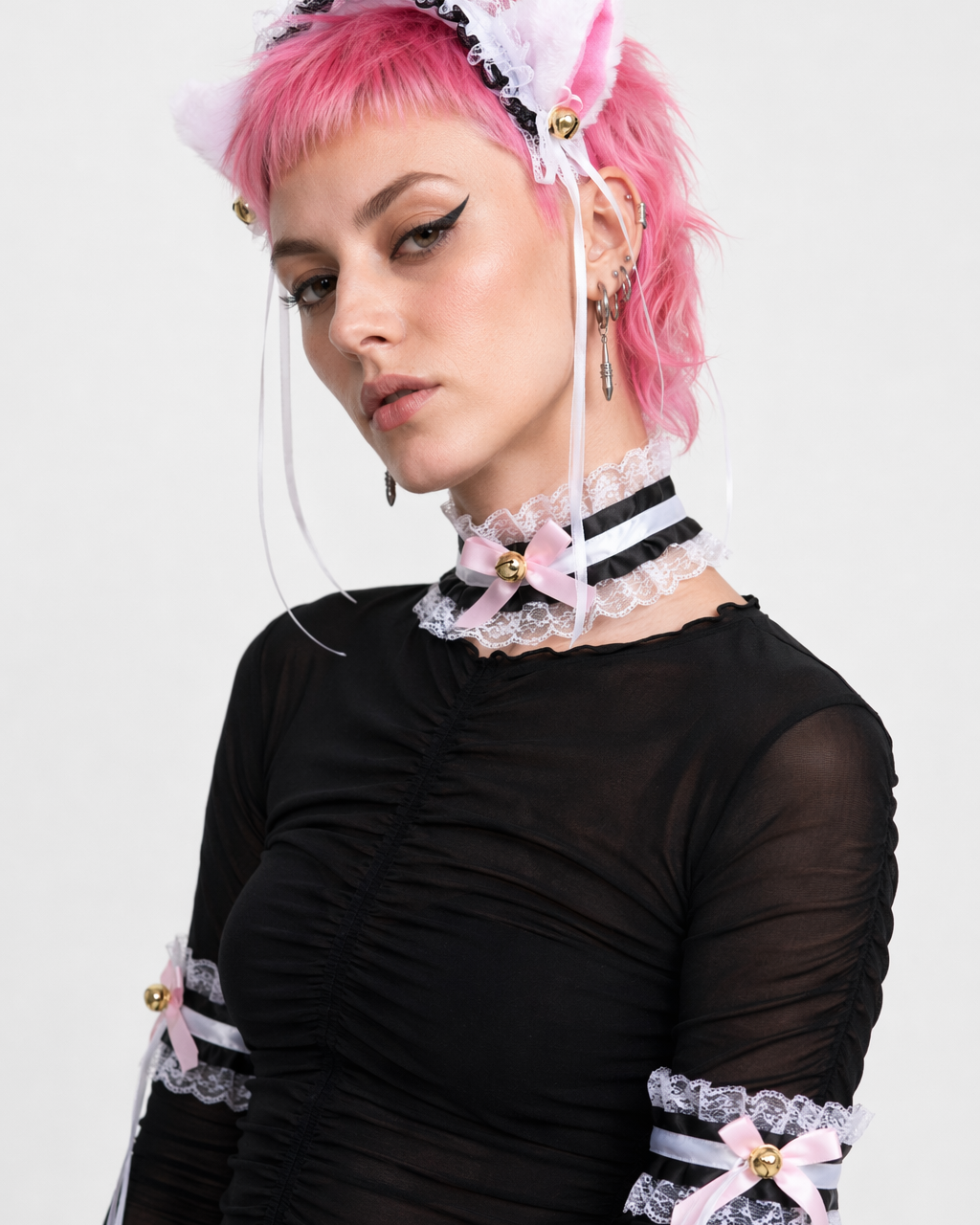 Neko Kitty Cat Complete Set with Headband, Collar, and Bracelets 2