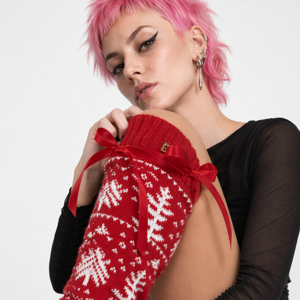 Christmas Leg Warmers for a Cozy Holiday Season Red