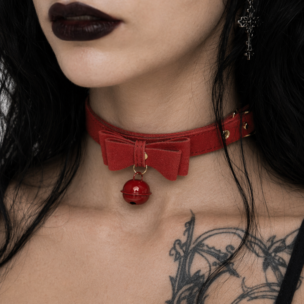 High Quality Bow and Bell Kitten Collar for Cosparty Red