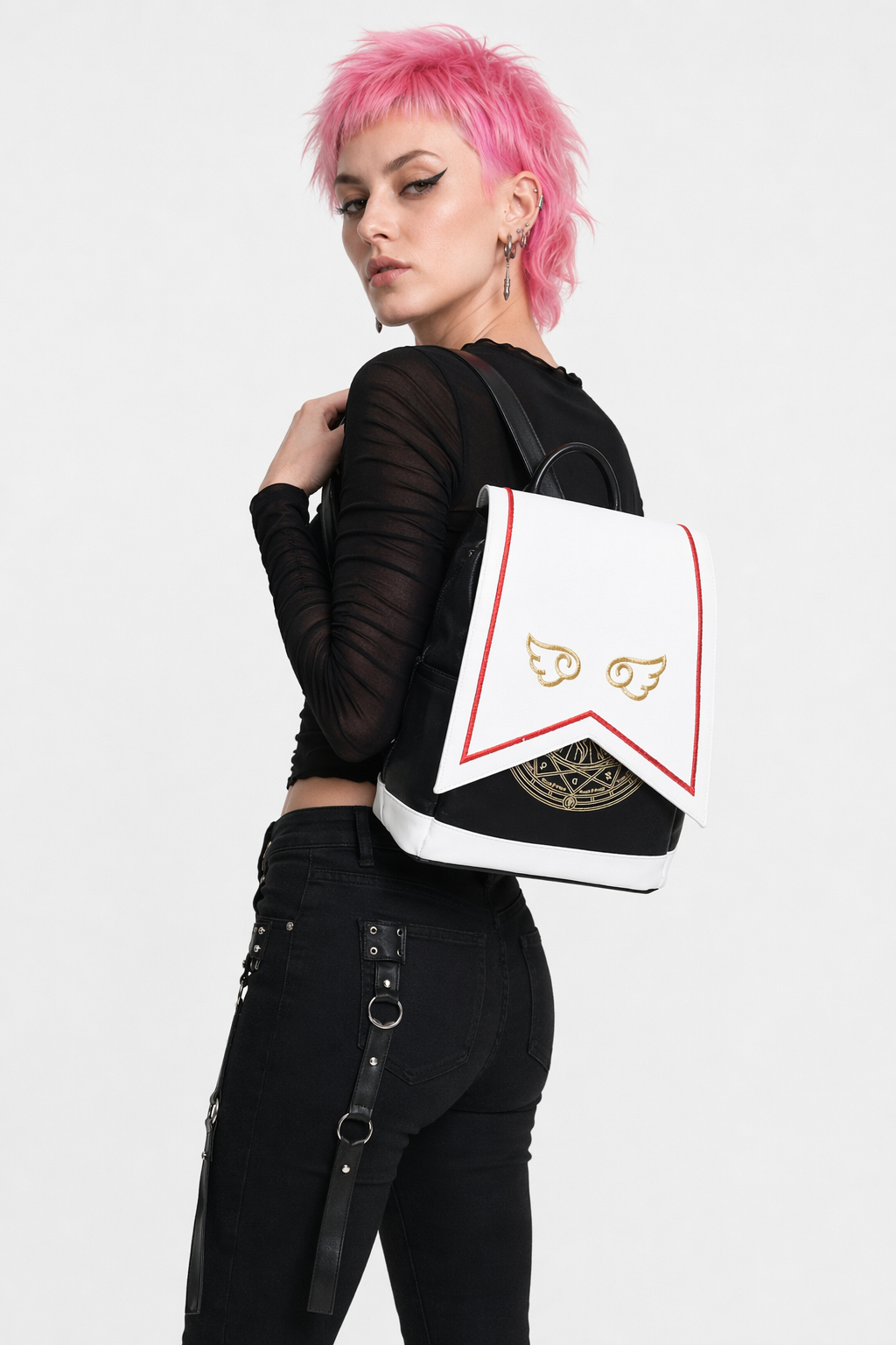 Magical School Girl Backpack with Vibrant Embroidery and Stunning Details Default Title