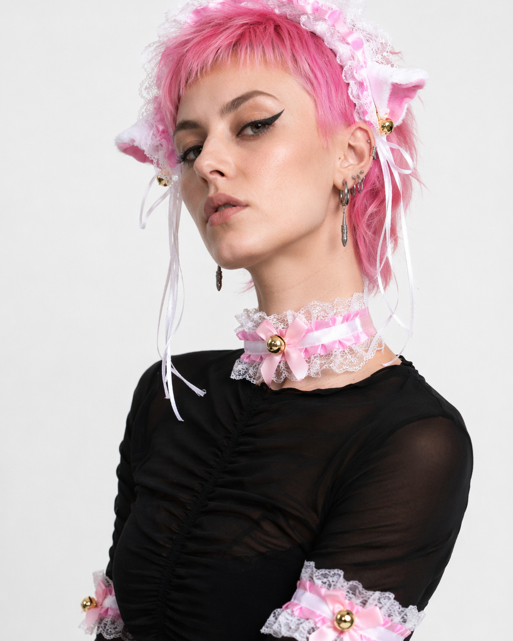 Neko Kitty Cat Complete Set with Headband, Collar, and Bracelets 1