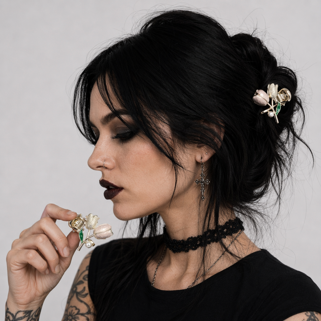 Dainty Floral Ceramic Hair Claw Clip for a Unique Style 27