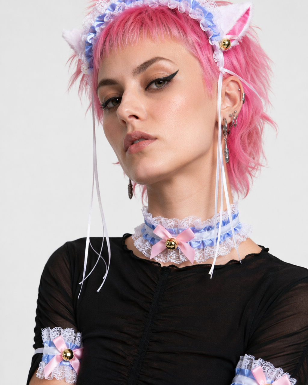 Neko Kitty Cat Complete Set with Headband, Collar, and Bracelets 4
