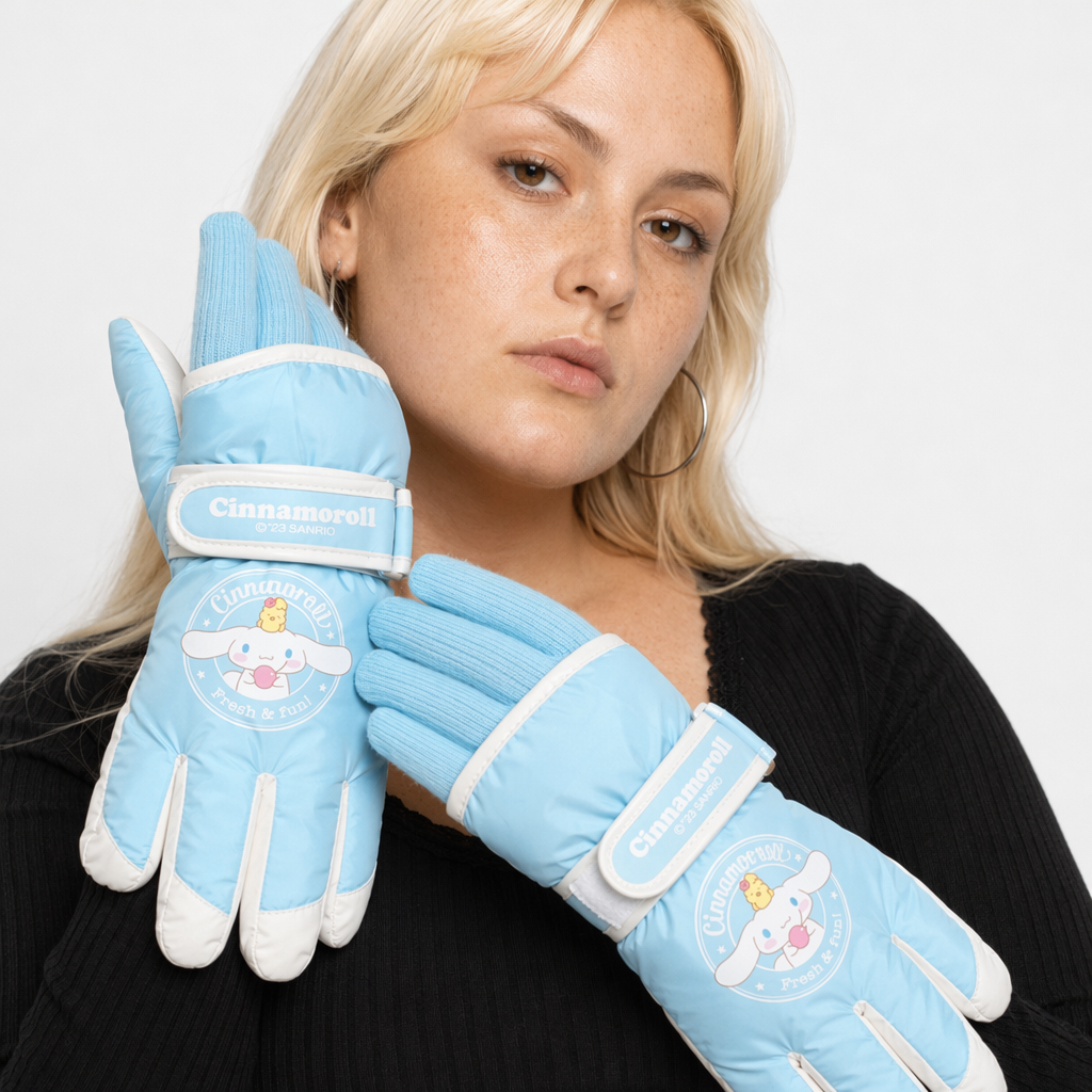Cozy Kawaii Character Waterproof Gloves for Your Winter Wardrobe Blue Cinnamoroll