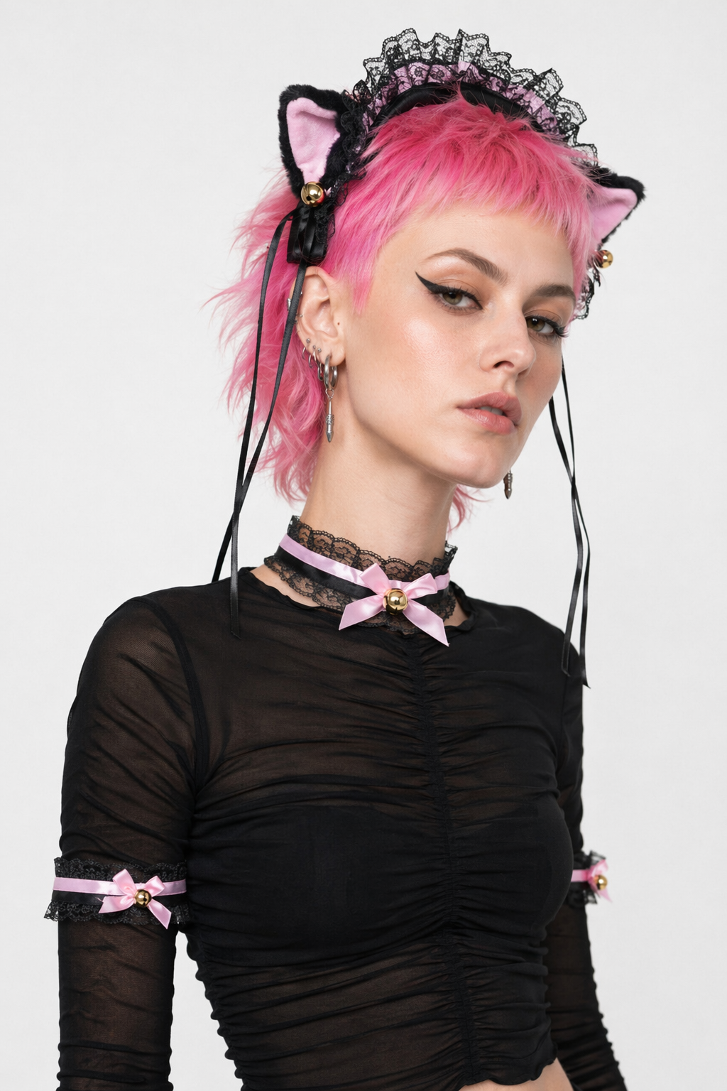 Neko Kitty Cat Complete Set with Headband, Collar, and Bracelets 8