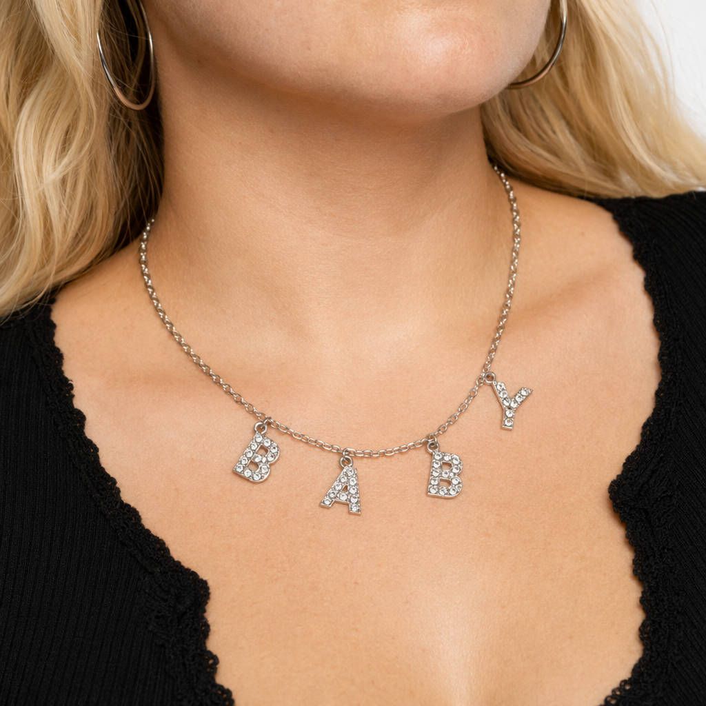Dazzling Daddy Necklace with Sparkling Rhinestones BABY