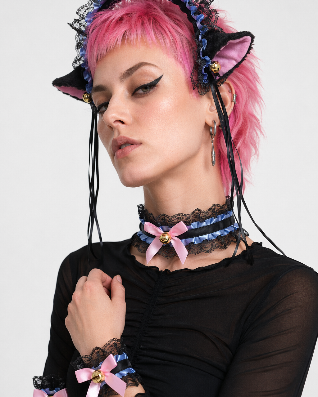 Neko Kitty Cat Complete Set with Headband, Collar, and Bracelets 10