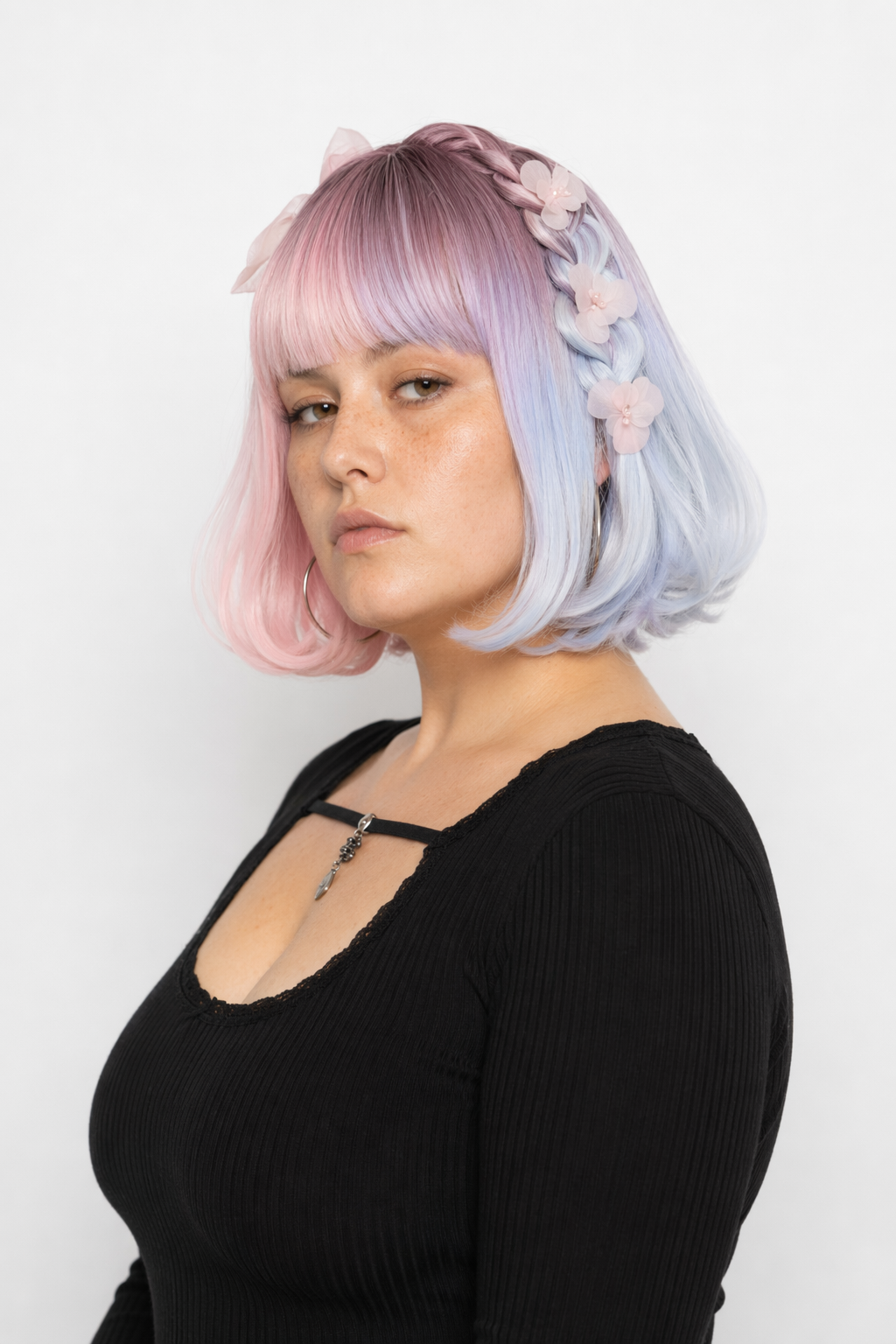 Pastel Cotton Candy Medium-Length Lolita Wig with Fringe Default