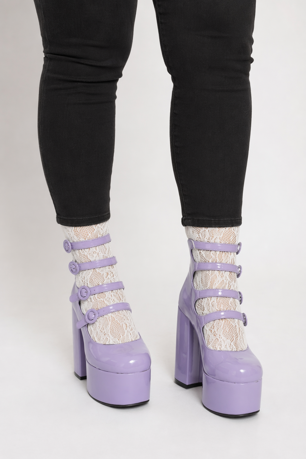 Baddie Babydoll Heels for Kawaii and Lolita Style Enthusiasts Ribbon Purple