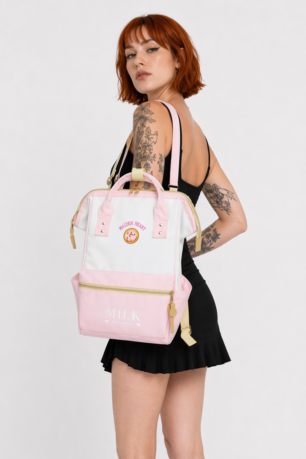 Strawberry Milk Kawaii Backpack for Stylish Everyday Wear Pink MIlk