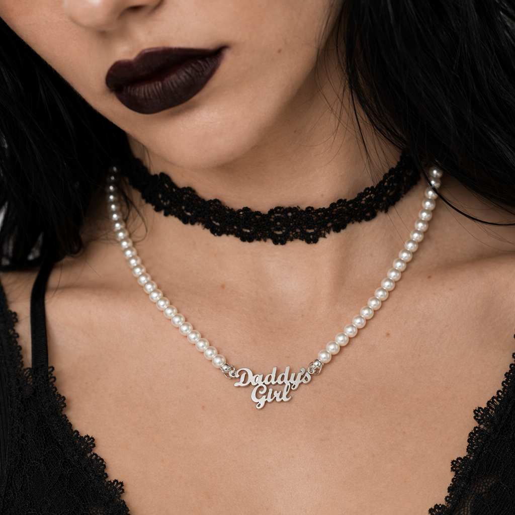 Daddy's Girl Pearl Necklace for Discreet Everyday Love Default