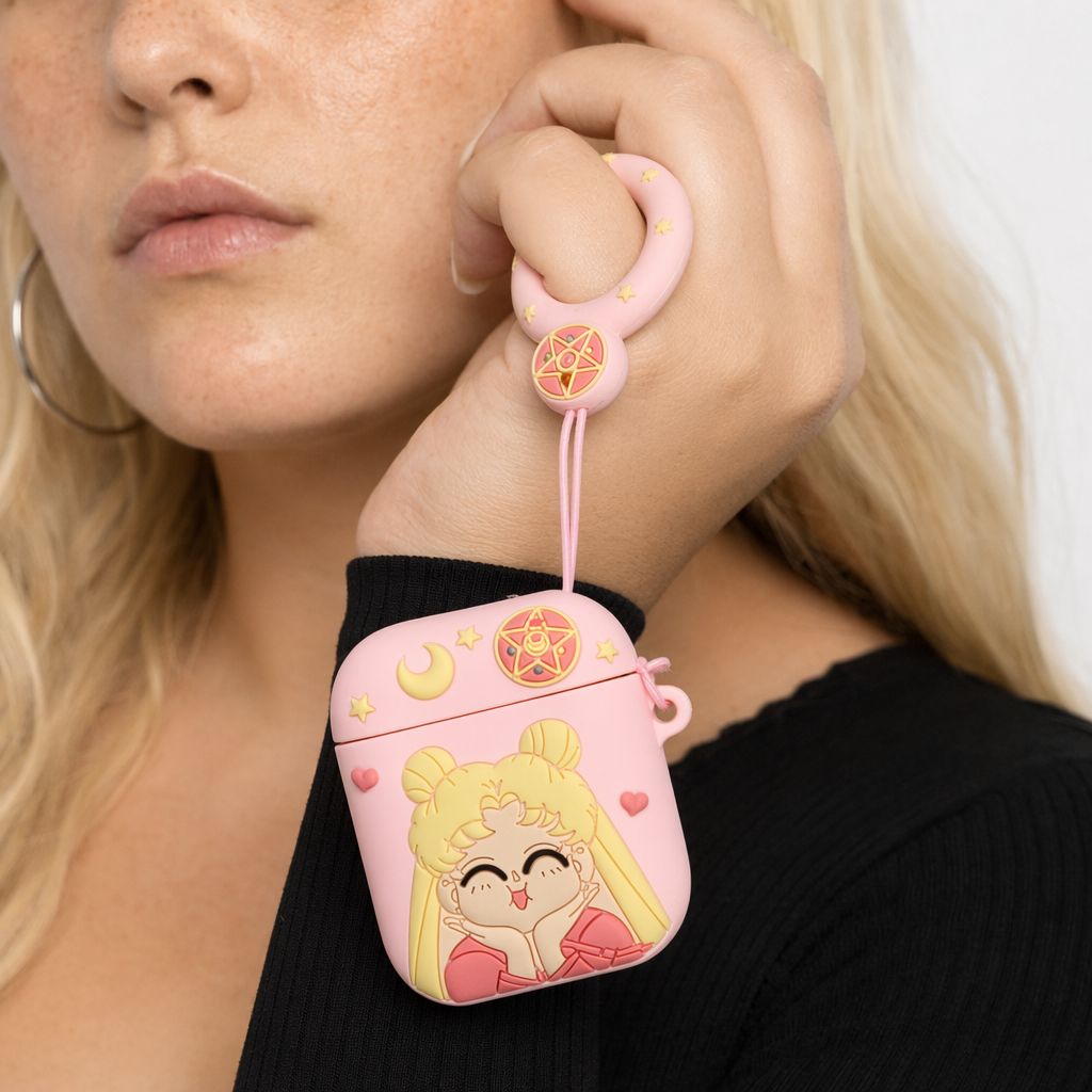 Magical Girl Airpod Case with Secure Closure and Ring Handle Instock Serena Usagi