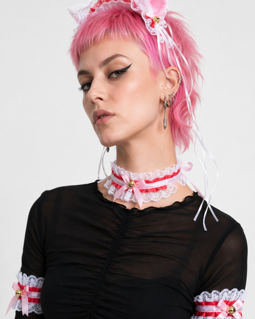 Neko Kitty Cat Complete Set with Headband, Collar, and Bracelets 3