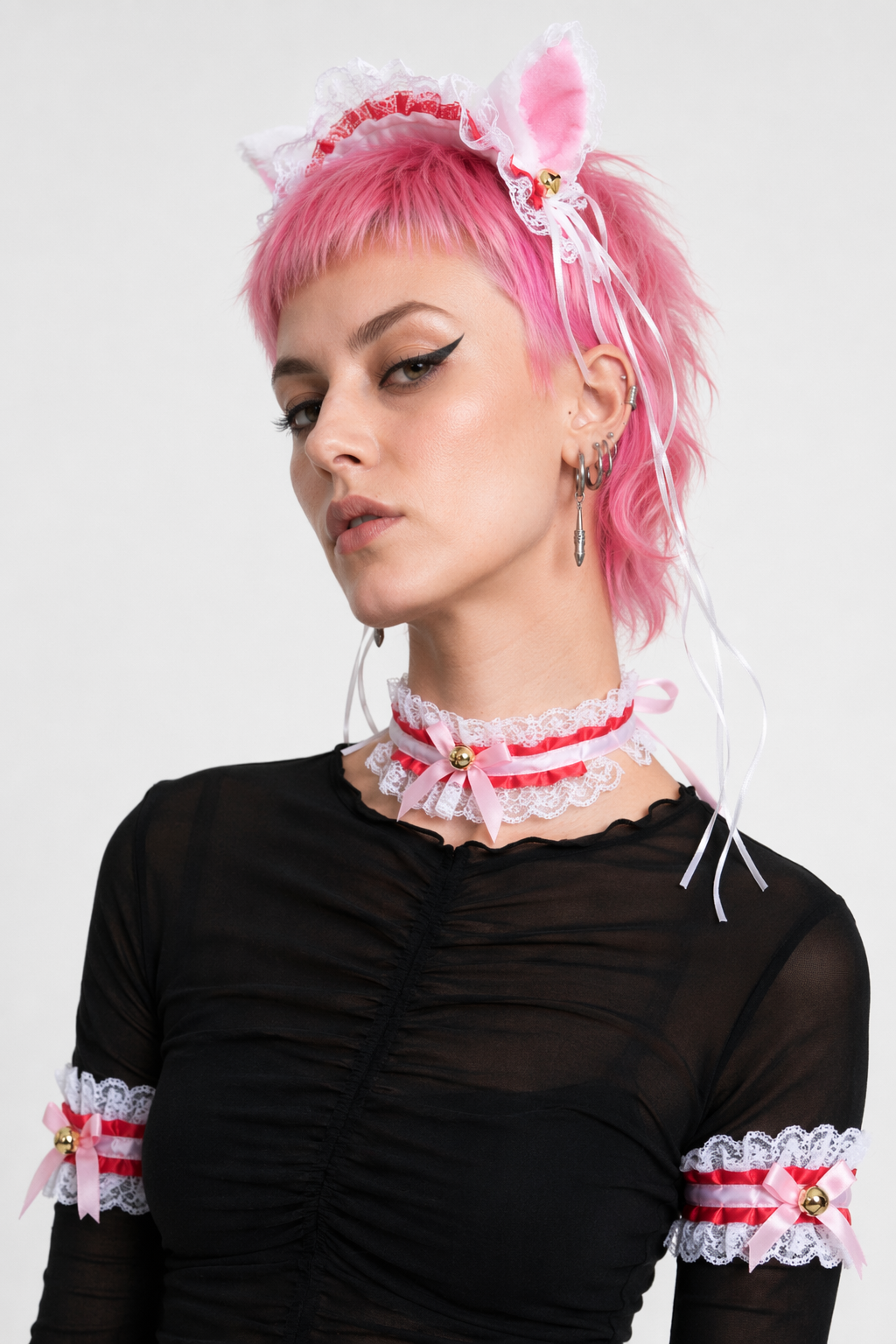 Neko Kitty Cat Complete Set with Headband, Collar, and Bracelets 3