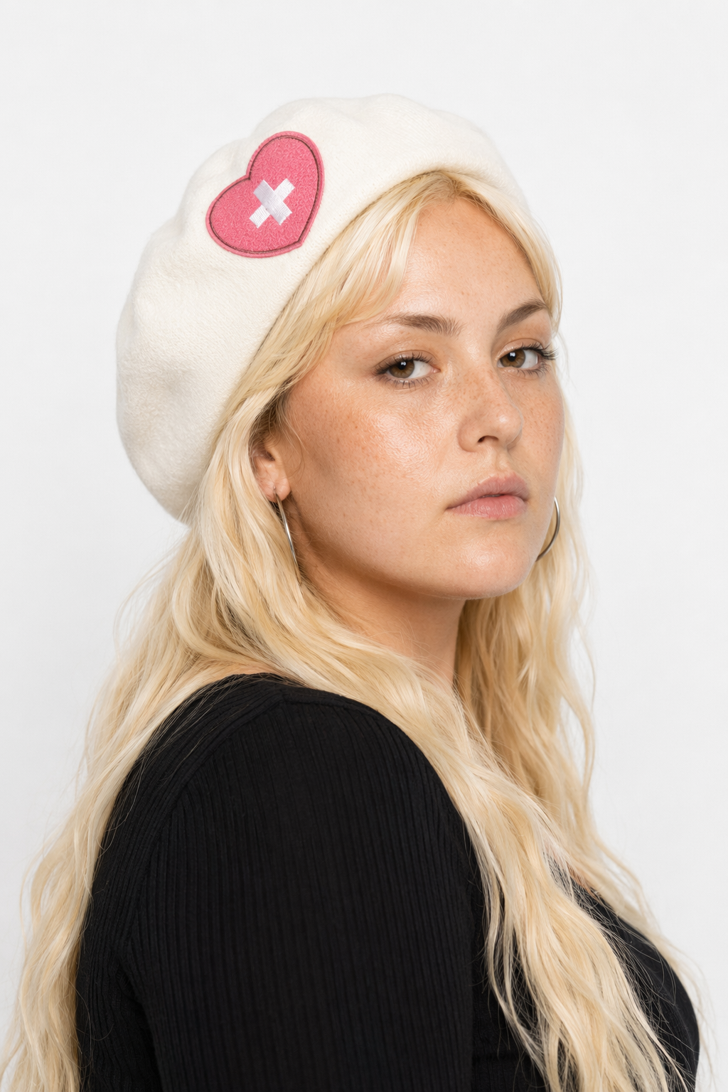 Pink Menhera Nurse Beret for Kawaii Fashion Enthusiasts White Cross