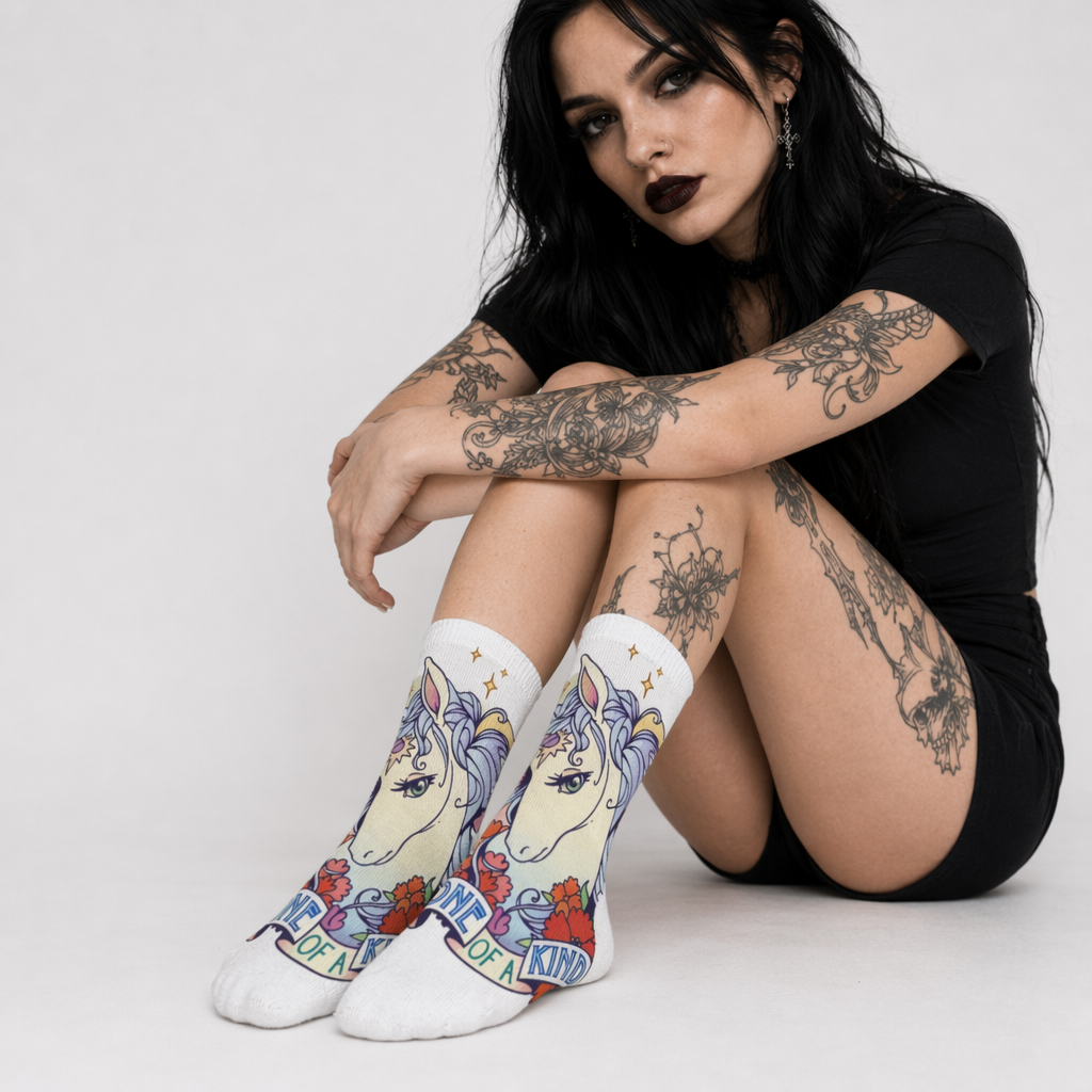 Majestic White Unicorn Socks with One Of A Kind Design Default Title