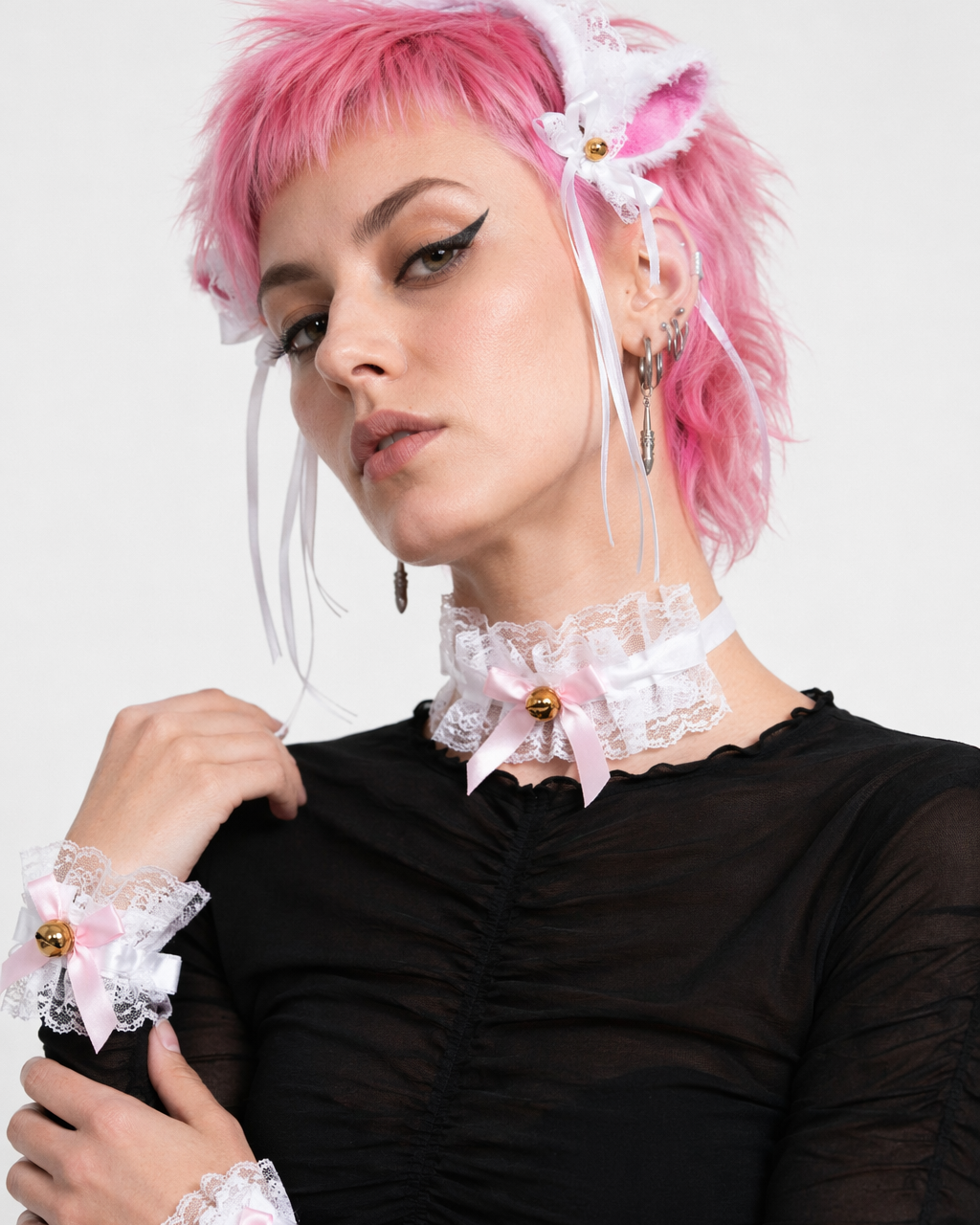 Neko Kitty Cat Complete Set with Headband, Collar, and Bracelets 5