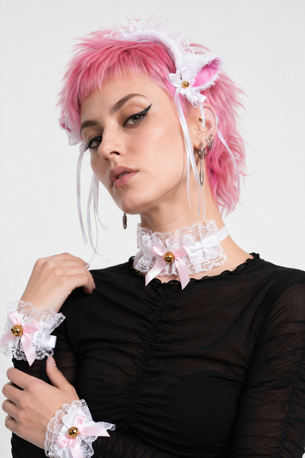Neko Kitty Cat Complete Set with Headband, Collar, and Bracelets 5