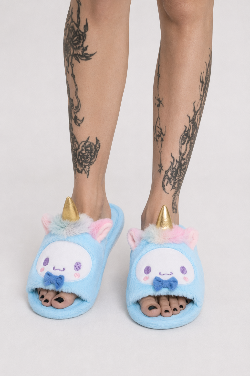 Kawaii Fluffy Sanrio Unicorn Character Slippers for Cozy Comfort Blue Cinnamoroll